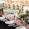 thumbnail image 4 of 1 Pack Plastic Table Cloth Cover + 1 Pack Satin Table Runner for Parties  Disposable Tablecloth for Rectangle Tables  Birthday Wedding Graduation Mather Valentine‘s Day Christmas Party Su, 4 of 8