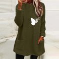thumbnail image 1 of Chemises d'Halloween pour Femmes Col Rond et Hiver Ample Imprimé Poche Chaud Manches Longues Blouse Hauts Femmes Grande Taille en Liquidation, 1 of 4