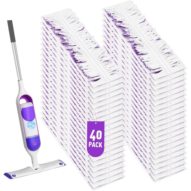 40 Pack Wet Pads Refill - Eco-Friendly Disposable Power Mop Pads for Wet Jet and Power Mop, Multi-Surface Cleaning Solution