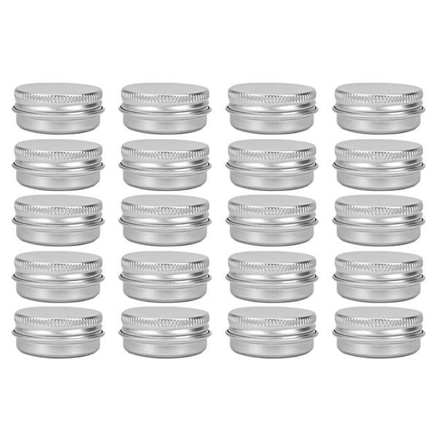 Miangastore Rangement Maquillage 20 Pcs Boîtes à Filetage en Aluminium Argent 30g 1.97 Po