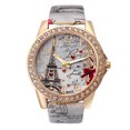 thumbnail image 1 of CSEONEQ Clearance Promotion Fashion Women Crystal Golden Leather Analog Quartz Wrist Watch, 1 of 1