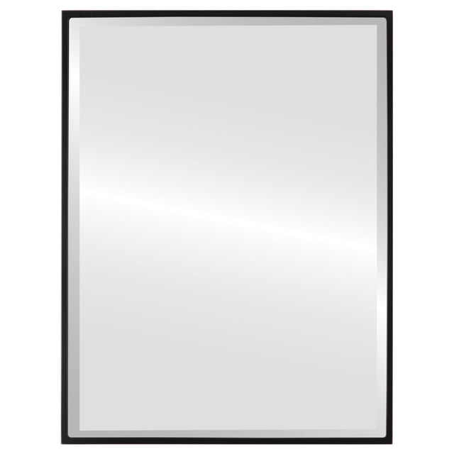 Singapore Framed Rectangle Mirror - Matte Black - 25" x 31"