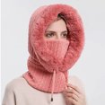 thumbnail image 3 of Women Winter Outdoor Riding Headgear Cold-Proof Ski Cap Warm Bib Face Mask Integrated Cold-Proof Hood Hat, 3 of 5