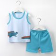 thumbnail image 4 of Birdeem Baby Summer Boy Cute Printed Round Neck Tank Shorts Suit, 4 of 12
