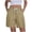 Khaki, variant on Fsgntruao Women Solid Color Clothing With Elastic Casual Elastic Pockets Five-Point Four Pockets Pants Overalls