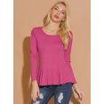 thumbnail image 3 of INSPIRE CHIC Chemise Péplum Décontractée pour Femme à Manches Longues à Encolure Dégagée, 3 of 6