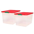 thumbnail image 1 of Homz Bac de Rangement en Plastique Transparent de 64 Qt avec Loquet Sécurisé et Couvercle (Lot de 2), 1 of 9