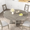 thumbnail image 2 of Farmhouse Dining Table, 47 Inch Round Kitchen Table for 4, Industrial Dinner Table with Wooden Top and Metal Base for Home Dining Room or Living Room（No Chairs）, 2 of 7