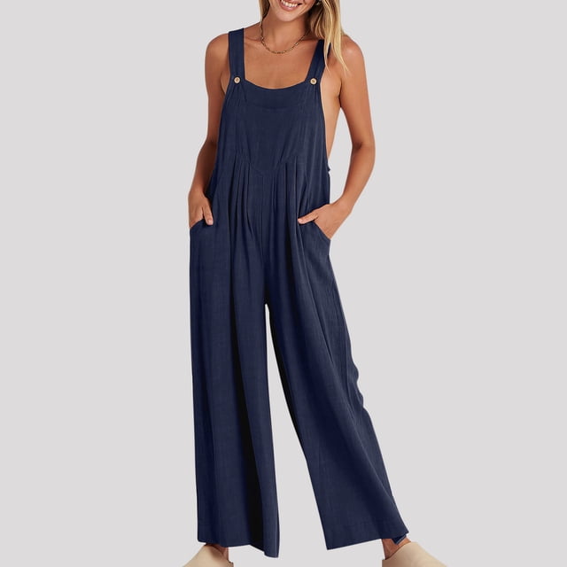 zanvin Pantalons pour Femmes, Liquidation Combinaison Sans Manches à Bretelles Décontractée Mode Été Unie