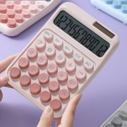 pstuiky Solar Powered Calculator Dual Power Supply 7 Battery Backup Plastic Abs Material 6.3X4.33X0.98In Basic Calculator Office Use