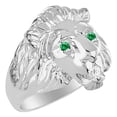 thumbnail image 2 of RYLOS Rings Sterling Silver* Conversation Starter Diamond & Gorgeous Precious Ruby, Sapphire or Emerald Lion Head Ring Size 10, 2 of 7