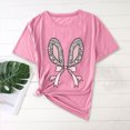 thumbnail image 2 of Plebaso T-Shirts Graphiques de Pâques pour Femmes à Manches Courtes, T-Shirts Imprimés pour Femmes, Décontractés, Amples, d'Extérieur, Hauts Basiques, 2 of 4