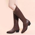 thumbnail image 1 of Pointed Toe Thick Mid-heel High Boots Children's Knight Boots Plus Size Boots, 1 of 8