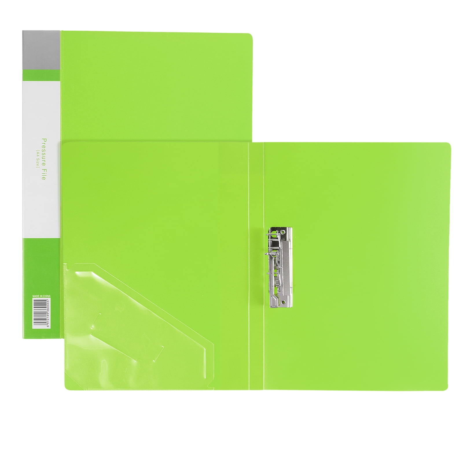 Unique Bargains Punchless Binder, 2 Pcs Plastic Single Strong Clip Clamp Binder without Rings Sheet File Folder Protector, Green