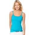 thumbnail image 1 of Hanes Camisole en Coton Extensible pour Femmes avec Soutien-Gorge Intégré, TG, Turquoise Volant, 1 of 3