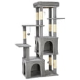 thumbnail image 1 of Cat Tree Tower–Heavy-Duty Large Cat Condo for Indoor Cats & Maine Coons(60" Tall, Light Gray)–Multi-Level Scratching Posts with Perches & Hideouts–Sturdy Base for Big Cats – 1-Pack–Ideal for Home, 1 of 6