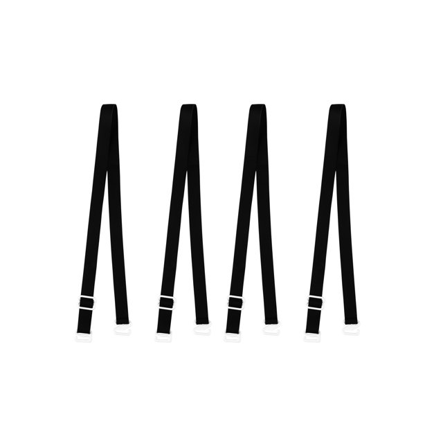 INSPIRE CHIC Bretelles de Soutien-Gorge Invisibles Réglables pour Femmes Couleur Unie Noir-1
