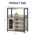 thumbnail image 2 of Twister.CK 5 Tier Wine Bar Cabinet with LED Light, Bar Cabinet with Detachable Wine Rack and Glass Holder, Storage Space for Kitchen Living Room Bar, Gray, 2 of 8