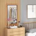 thumbnail image 2 of Gymax Rustic Wood Mirror Rectangular Frame Decor Wall Mounted Mirror w/ Back Board, 2 of 9