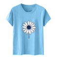 thumbnail image 5 of Ovbmpzd Hauts Bleus pour Femmes T-Shirts Graphiques Floraux à Manches Courtes Amusants d'Été pour Femmes TTG, 5 of 5