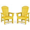 thumbnail image 1 of Gymax Ensemble de 2 Chaises Adirondack de Patio pour Enfants Fauteuil Chaise d'Extérieur Résistante aux Intempéries Jaune, 1 of 5