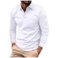 thumbnail image 1 of Hiiyo Men's Plus Size Polo Shirt Solid Color Long Sleeve T-Shirt Casual Active Tee, 1 of 7