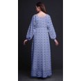 thumbnail image 4 of Bimba Robe Maxi à Manches Longues pour Femmes en Georgette Mousse Imprimée de Feuilles et d'Azalée à Taille Élastique - Grande, 4 of 5
