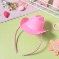 thumbnail image 4 of Pink Fashionable Mini Cowboy Hat Headband for Hair Use Made of Polyester Comfortable and Elastic, 4 of 8