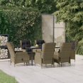 thumbnail image 1 of vidaXL 7 Piece Garden Dining Set Brown Poly Rattan, 1 of 5