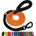 thumbnail image 1 of Rope Dog Leash 4 FT: Heavy Duty Leashes with Swivel Lockable Hook Reflective Threads Bungee and Padded Handle - Dog Lead for Large Small Medium Dogs Outside Walking Hiking Orange, 1 of 7