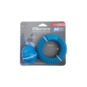 One Paw, 2 pack Rubber Chew Dog Toy, Medium, Treat Dispenser