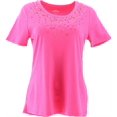 thumbnail image 1 of Lemon Way Beaded Short-Slv Tee BRIGHT PINK S NEW 648-391, 1 of 2