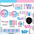 thumbnail image 4 of Gender Reveal Decorations, 138pcs Baby Gender Reveal Party Supplies Tableware - Boy or Girl Banner Balloons Photo Props Cake Topper Tablecloth Plates Napkins Cups for Party Set, 4 of 7