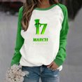 thumbnail image 1 of Chemises pour Femmes Décontractées à Manches Longues à Col Rond Hauts Chemises Amples Blouse Chandail Graphique Imprimé Chandails de la Saint-Patrick pour Femmes, 1 of 4