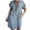 Grey, variant on Princess Dress up Women's Short Sleeve Denim Shirt Short Dress, Half Zip Tunic Jean Dress with Pockets Business Casual Dress for Women Gray XXL