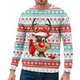 thumbnail image 1 of PMUYBHF Chandail à Capuche pour Hommes Noir Automne et Hiver Tendance Décontractée Imprimé de Noël Chandail Col Rond à Capuche Zippée Graphique pour Hommes 4TG, 1 of 4