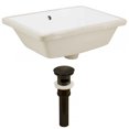 thumbnail image 1 of 18.25-in. W Rectangle Bathroom Undermount Sink Set In White - Oil Rubbed Bronze Hardware - Overflow Drain Incl. AI-24795, 1 of 8