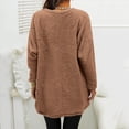 thumbnail image 4 of SNKSDGM Chandails d'Halloween pour Femmes Grande Taille Chandail à Col Rond pour Femmes Chandail Uni d'Automne et d'Hiver Chaud à Col Rond à Manches Longues avec Poche Robe Sanitaire Décontractée TTG, 4 of 6