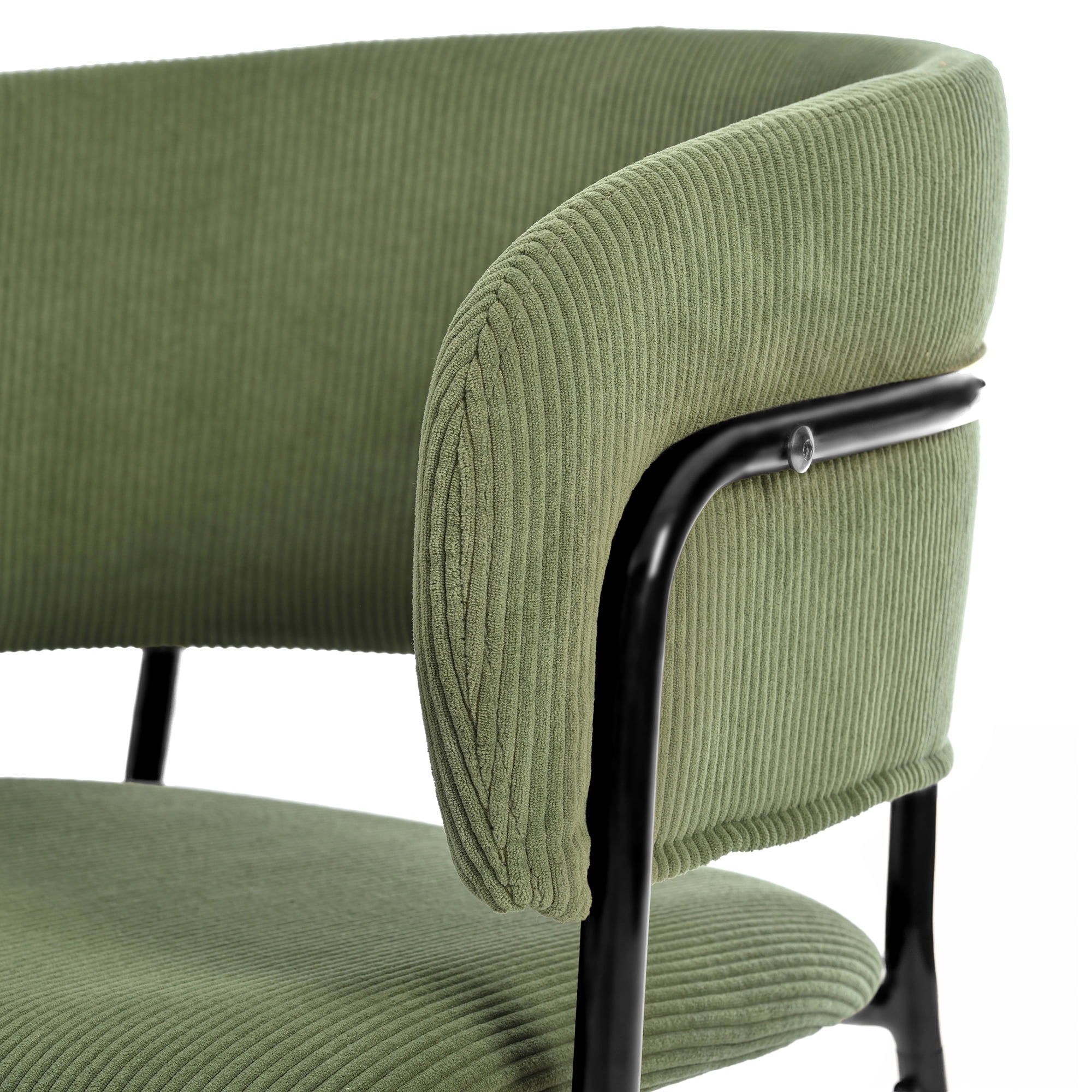 Ensemble de 4 chaises d'appoint modernes Noble House HORIZON avec pattes inclinées et pieds réglables (vert)