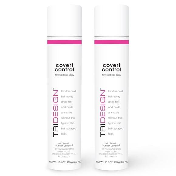 TRI Design Covert Control - Laque à Cheveux à Séchage Rapide pour Femmes et Hommes, Vaporisateur Aérosol à Tenue Forte, Produits pour Cheveux, Lot de 2 de 10,5 Oz