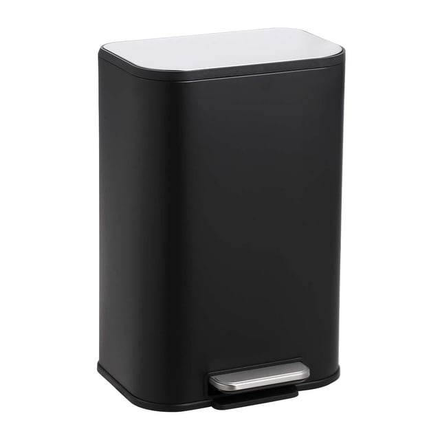 Trash Can with 3.2 Gallon Stainless Steel Kitchen Trash Can - Soft Close Lid, Foot Pedal, Removable Inner Bucket, Large Double Dual Trash and Recycling Bins, Garbage and Recycle Bin Combo