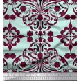 thumbnail image 1 of Soimoi Poly Georgette Fabric Moroccan Damask Decor Fabric Printed Yard 42 Inch Wide, 1 of 3
