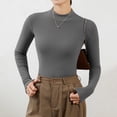 thumbnail image 4 of Kcodviy Chandail à Col Roulé Chandail à Col Roulé pour Femmes Hauts Thermiques pour Femmes Manches Longues avec Trous pour les Pouces Chemise à Manches Longues Chemise à Patte Top Thermal Rideaux Isolés Haut Thermique Moulant pour Femmes Coupe Ajustée Basique, 4 of 7