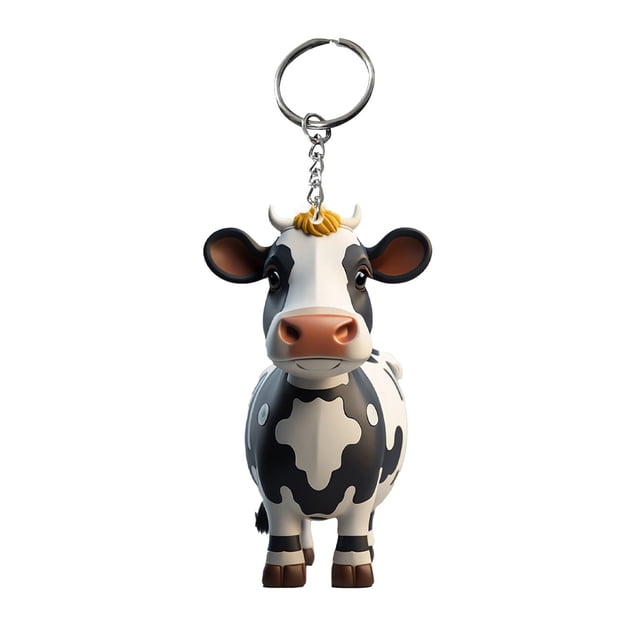 Cow Pendant Keychain Acrylic Animal Charm for Keys Bags Phones 1 Piece