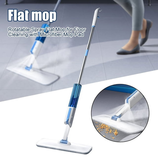 Rotatable Spray Flat Mop for Floor Cleaning with Microfiber Mop Pad and Water Tank Household New