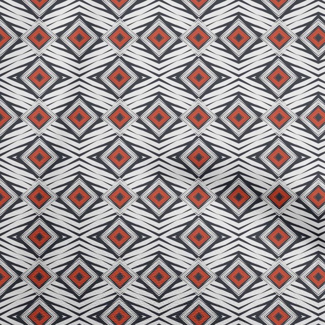 oneOone Viscose Jersey Orange Fabric Abstract Geometric Sewing Craft Projects Fabric Prints By Yard 60 Inch Wide