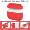thumbnail image 3 of TORUBIA For AirPods Pro Case [Front LED Visible][Supports Wireless Charging] Shock Proof Protective Cover for Airpods Pro Charging Case Red, 3 of 8