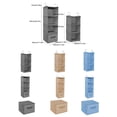 thumbnail image 2 of Cotton Linen Hanging Closet Multi Layers Pockets Clothes Organizer Bag Folding Shelves Dual Hooks Wardrobe Sorting Rack Gray 3 Layers, 2 of 9