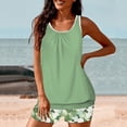 thumbnail image 4 of Frostluinai Womens Tankini Bathing Suits Tummy Control Swimsuits Two Piece Sets Solid Swim Tank Tops with Flora Boyshorts Boho Tankini Sets, 4 of 6