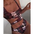 thumbnail image 3 of Neinkie Womens Scoop Neck Cutout Front Ruched Back High Cut Monokini One Piece Swimsuit, 3 of 7